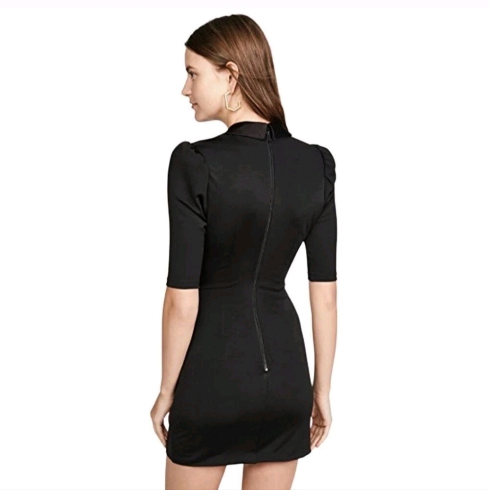 Alice + Olivia Remi Puff Sleeve Wrap Tuxedo Mini Dress Size 4 - Picture 4 of 10